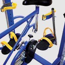 blue frame of Paramobil special needs standing frame 