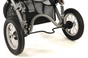 two black wheels of special tomato jogger stroller