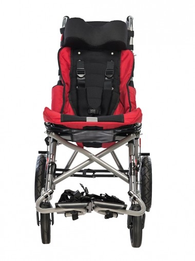 Red stroller for disabled children