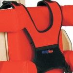 Individually adjustable chest and hip support for rehabilitation chair 