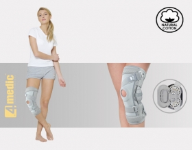 Knee joint brace with splint 2R and dynamic spiral belt, AM-OSK-ZJ/2R