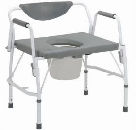 Bariatric drop arm commode chair